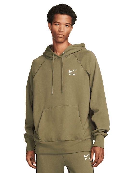 Nike Men's Sweatshirt with Hood and Pockets Khaki
