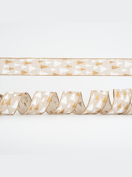 Eurolamp Christmas Ribbon Beige 91x6.35cm 1pc