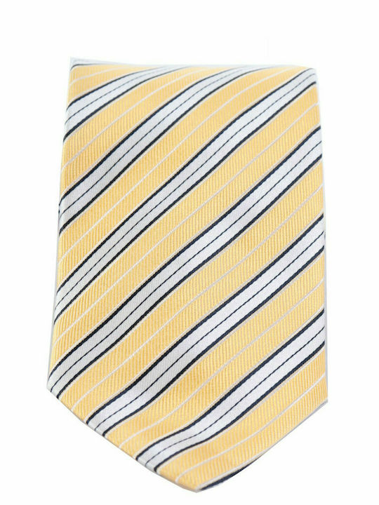 PAL ZILERI TIE 8,5CM STRIPED WHITE-KITRINE