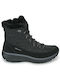 Women's Ankle Boots with Platform & Fur Black
