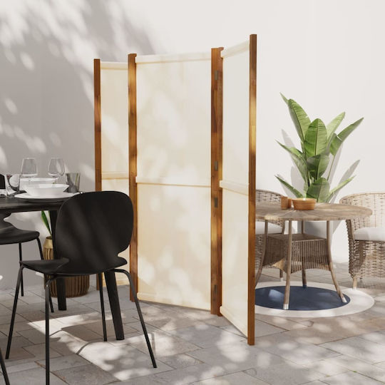 vidaXL Dekorativer Raumteiler Stoff mit 4 Paneelen White Cream 280x180cm