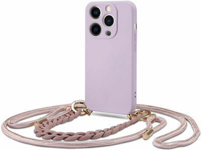 Tech-Protect Icon Chain Silicone Back Cover with Strap Purple (iPhone 12 / 12 Pro)