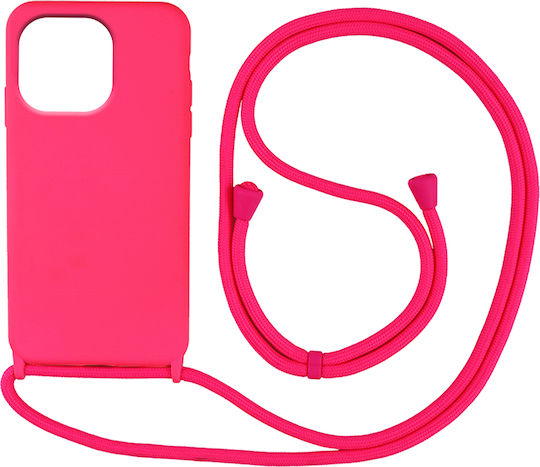 Sonique Carryhang Задна корица Силикон 0.5мм с Каишка Фуксия (iPhone 13 Pro Max)