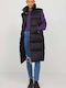 Jack & Jones Women's Long Puffer Jacket for Winter Black