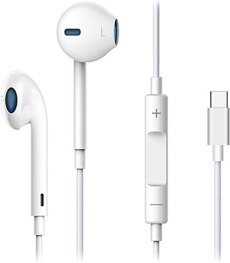 Devia EM048 Слушалки Безжични Стерео с жак USB-C Бял
