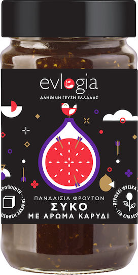 Evlogia True Taste of Greece Πανδαισία Μαρμελάδα Σύκο με Καρύδι Χωρίς Προσθήκη Ζάχαρης 280gr