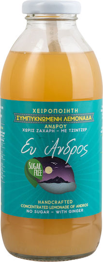Χειροποίητη Συμπυκνωμένη Λεμονάδα Τζίντζερ "εύ Άνδρος" Χωρίς Ζάχαρη 500ml