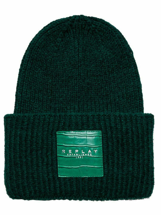 Beanie Ανδρικός Σκούφος με Rib Πλέξη σε Πράσινο χρώμα