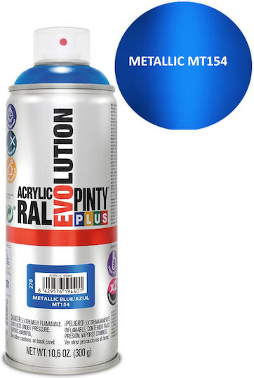 Pinty Plus Spray Paint Evo with Metallic Effect Blue MT154 400ml