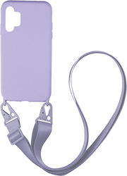 Sonique Carryhang Liquid Strap Umschlag Rückseite Silikon 0.5mm Flieder (Galaxy A13 4G)