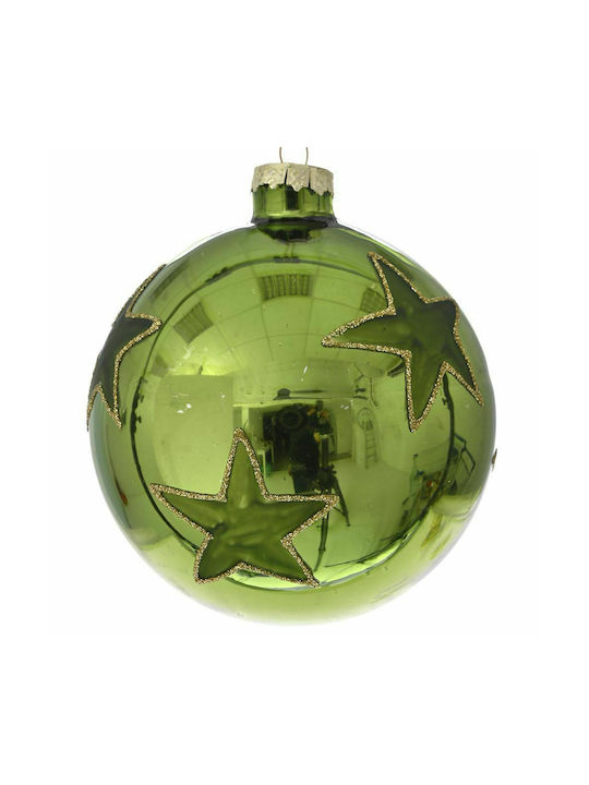 Iliadis Christmas Glass Ball Ornament Green 8x8cm 6pcs