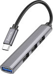 Hoco HB26 USB 3.0 Hub 4 Porturi cu conexiune USB-C