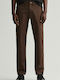 Trousers Chino Elastic in Slim Fit Brown