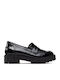 Leather Women's Moccasins in Black Color