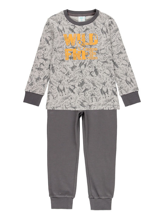 Boboli Set Top & Bottom Kids Winter Cotton Pyjamas Gray