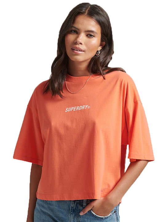 Superdry Code Core Bluza Damă Oversized Portocaliu