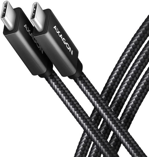 Axagon Braided USB 3.2 Video Cable USB-C male - USB-C 100W PD Μαύρο 2m BUCM32-CM20AB