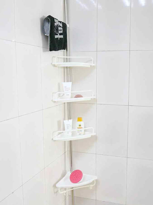 Factory MW-832 Corner Wall Mounted Bathroom Shelf Plastic with 4 Shelves 33x21.5x320cm White