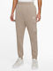 Nike Sportswear Men's Fleece Sweatpants with Rubber Khaki/White