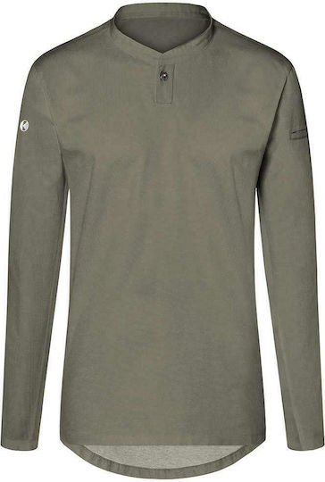Karlowsky Μπλούζα Σεφ Γυναικεία Χακί με Μακρύ Μανίκι