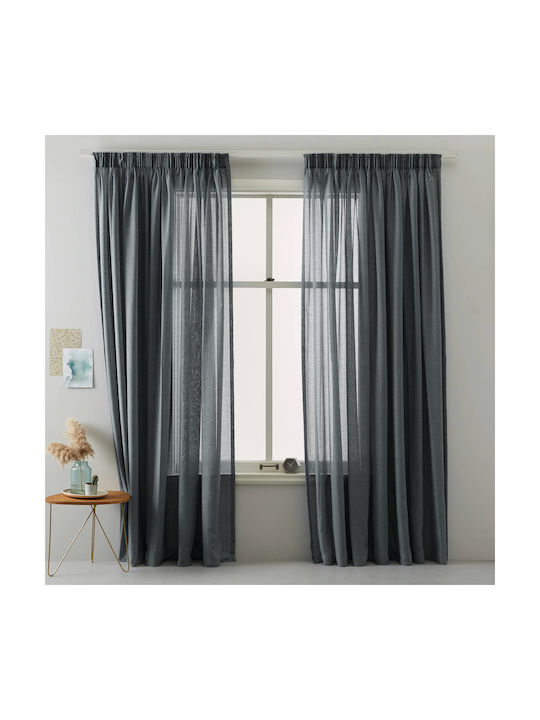 Saray Home Κουρτίνα με Τρέσα Ανθρακί 280x300εκ.