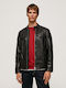 Pepe Jeans Men's Winter Leather Biker Jacket Black