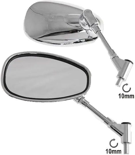 A-Pro Motorcycle Mirrors 2pcs Silver