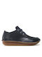 Funny Dream Women's Leather Oxford Shoes Navy Blue