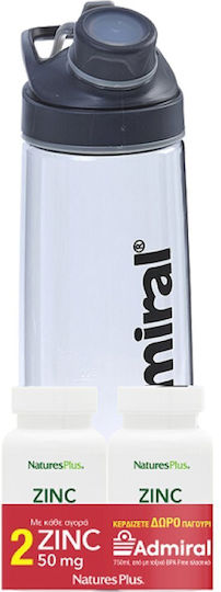 Nature's Plus Zinc & Παγούρι 50mg & Παγούρι σε Λευκό χρώμα Admiral 750ml