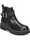 Ennis Leather Kids Boots with Zipper Black