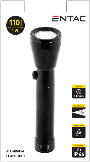 Entac Φακός IP44 με Μέγιστη Φωτεινότητα 110lm EFL-1W-ALU