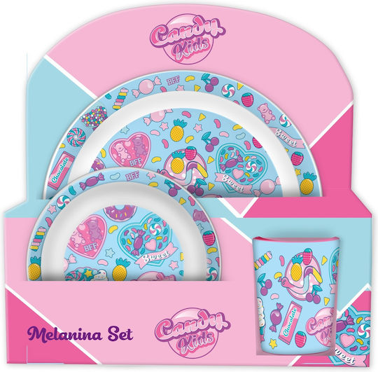 Kids Licensing Σετ Φαγητού Candy από Μελαμίνη Ροζ 3τμχ για 10+ μηνών