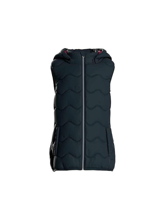 Name It Kids Quilted Jacket Sleeveless short Hooded Navy Blue