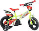 Dino Bikes Raptor 12" Παιδικό Ποδήλατo BMX Κίτρινο-Κόκκινο