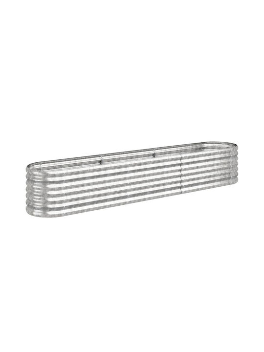 vidaXL Planter Box Metal Silver 224x40x36cm.