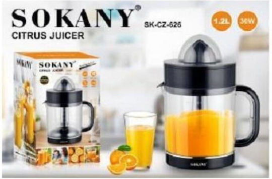 Sokany SK-CZ-626 Electric Juicer 30W with 1.2lt Capacity Black