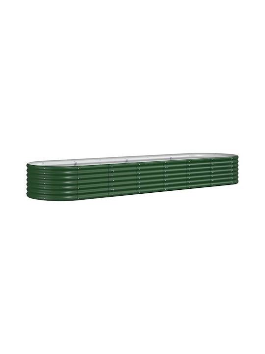 vidaXL Planter Box Metallic Green 296x80x36cm.