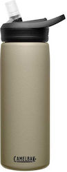 Camelbak Eddy+ Flasche Thermosflasche Rostfreier Stahl BPA-frei Beige 600ml mit Stroh und Schleife