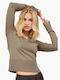 Jack & Jones Women's Long Sleeve Sweater with V Neckline Brindle