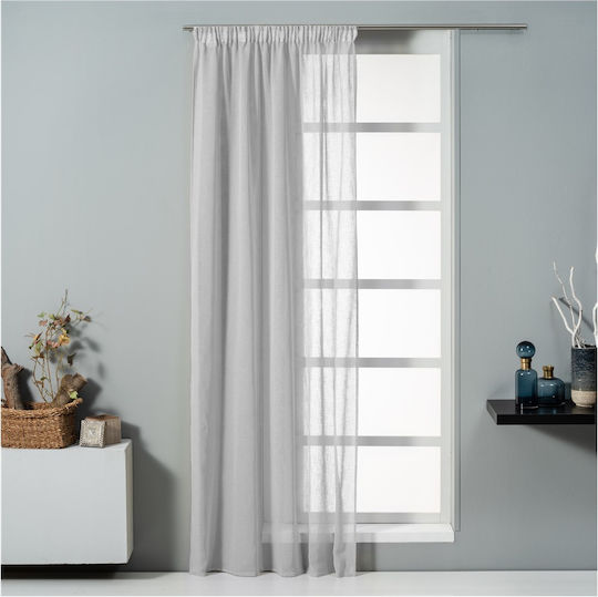 Artisti Italiani Κουρτίνα με Τρέσα Polylinen Γκρι 140x270εκ.