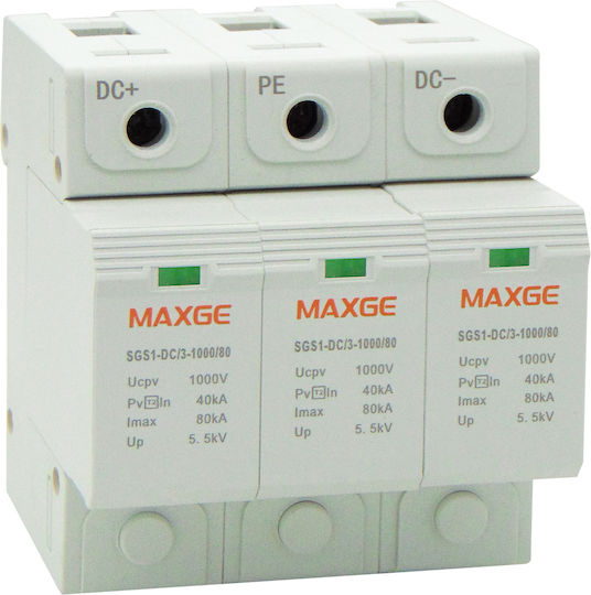 Maxge 3-Poles Panel Lightning Protection 40kA 1000VDC