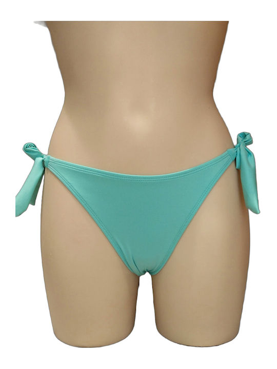 Bluepoint Timeless Bikini Slip με Κορδονάκια Τιρκουάζ