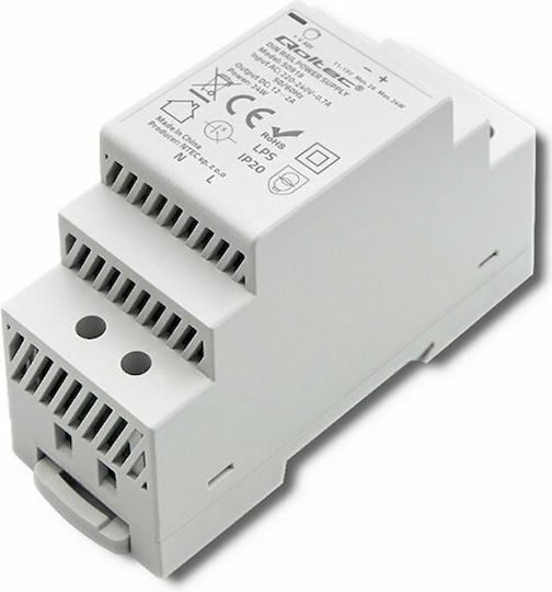 Qoltec Τροφοδοτικό Ράγας με Έξοδο 12V και Ισχύ 24W 2A