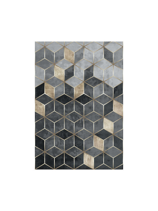 HomeMarkt Josiane Covor Rectangular cu franjuri Grey / Gold