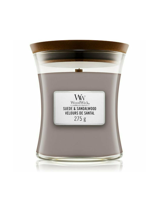 WoodWick Αρωματικό Κερί σε Βάζο με Άρωμα Suede & Sandalwood 275gr