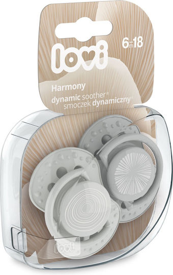 Lovi Baby Harmony Биберони Силикон Сив за 6-18 месеци 2бр