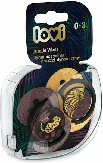 Lovi Baby Jungle Vibes Pacifiers Silicone Brown Gold for 0-3 months 2pcs