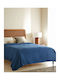 My Home Luxury Monochrome Σετ Σεντόνια King Size με Λάστιχο 180x200+25εκ. Μπλε (4τμχ)