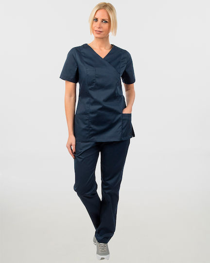 Ayo Nami Women's Blue Pants & Blouse Set Cotton and Polyester