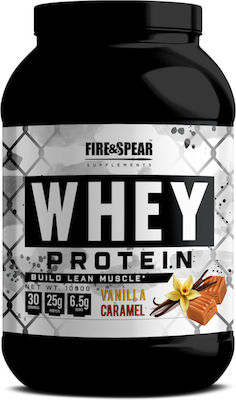 Fire & Spear Whey Protein Πρωτεΐνη Ορού Γάλακτος Χωρίς Γλουτένη με Γεύση Βανίλια Καραμέλα 1kg